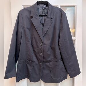Lands’ End Dark Navy Classic 3 Button Blazer Jacket Plus Size 20W Career